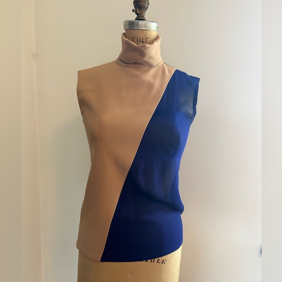 Celine sleeveless turtleneck blouse top 36 S - Picture 4 of 16